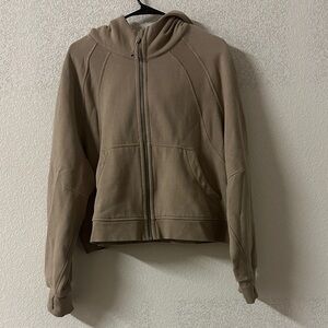 LULULEMON OVERSIZE SCUBA FULL ZIP SIZE XL TAN/TOPEZ